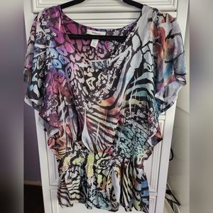 Style & Co Flowy Multicolor Shirt Size S